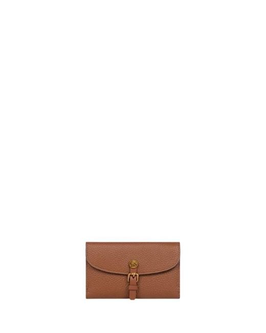 Etro Brown Hammered Leather Pony Wallet