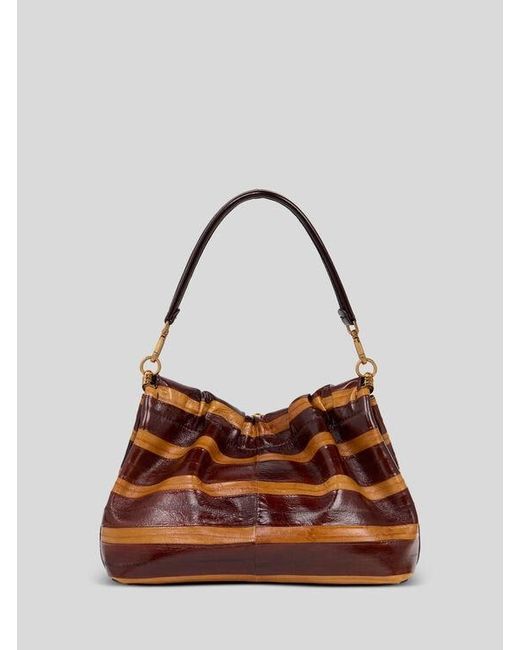 Etro Brown Medium Vela Blossom Bag