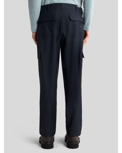Etro Blue Wool Cargo Trousers for men