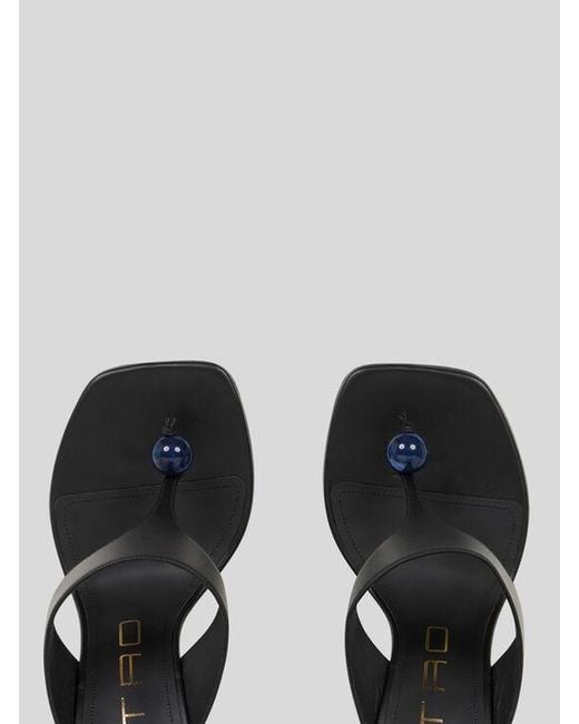 Etro Black Thong Sandals With Wedge