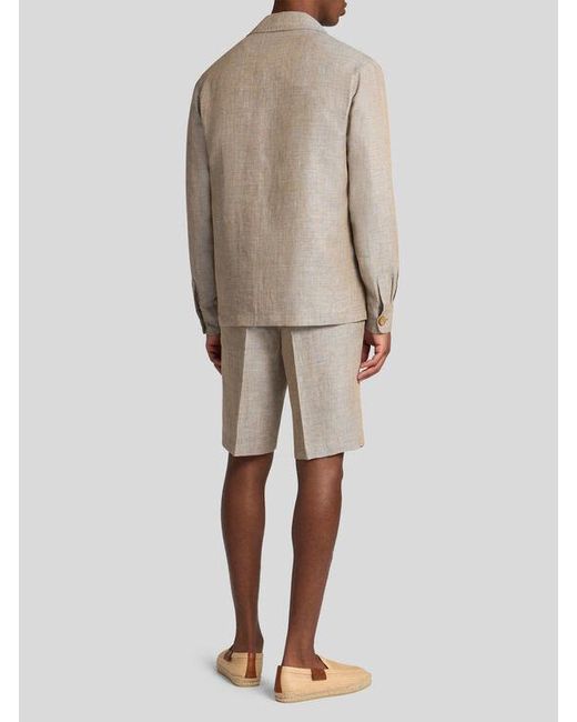 Etro Hemdjacke Aus Leinen, Herren, Größe in Natural für Herren