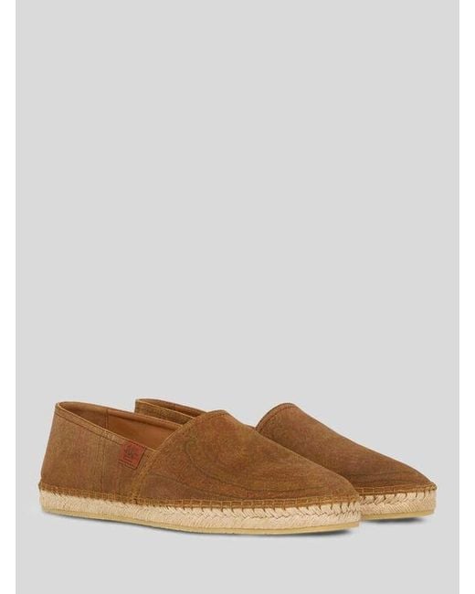 Etro Brown Suede Espadrilles With Arnica Motif for men