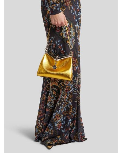 Etro Metallic Small Laminated Vela Bag
