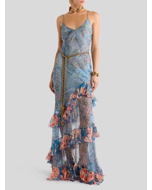 Etro Blue Long Dress