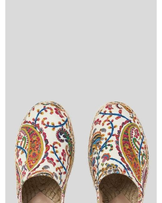 Etro White Printed Cotton Espadrilles