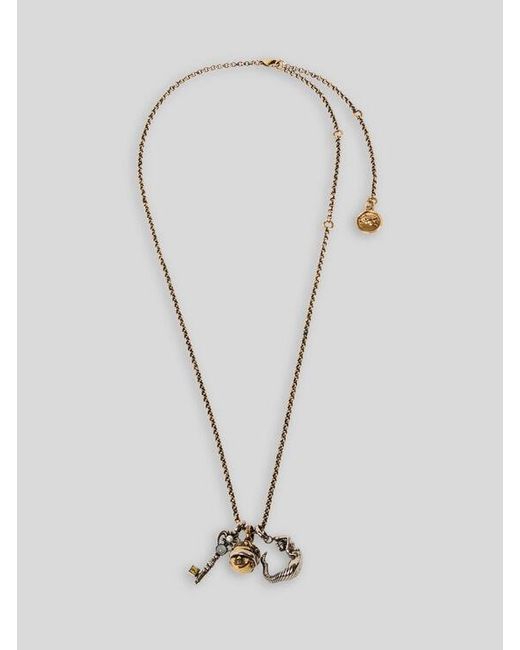 Etro Metallic Three-Charm Necklace