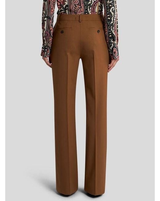 Etro Brown Bootcut Stretch Wool Trousers
