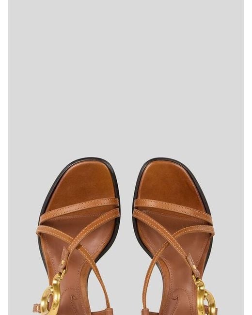 Etro Brown Sandals With Paisley Detail