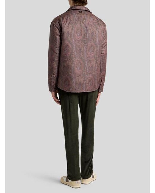 Etro Brown Paisley Overshirt for men