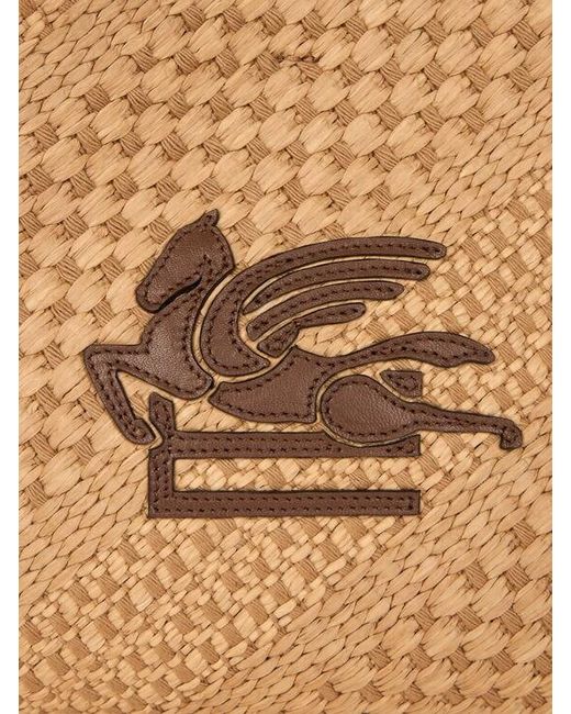 Etro Natural Large Raffia Libra Tote Bag