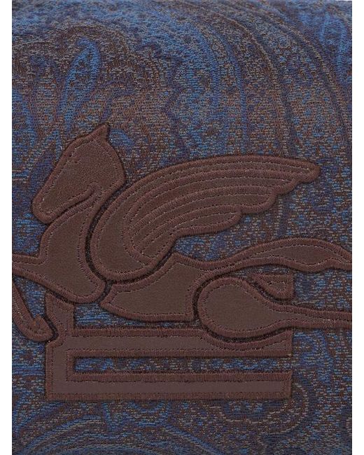 Etro White Essential Small Jacquard Pouch for men