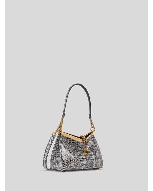 Etro Blue Small Elaphe Leather Vela Bag