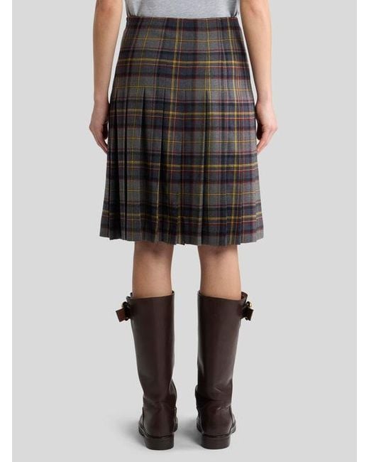 Etro Black Pleated Short Skirt