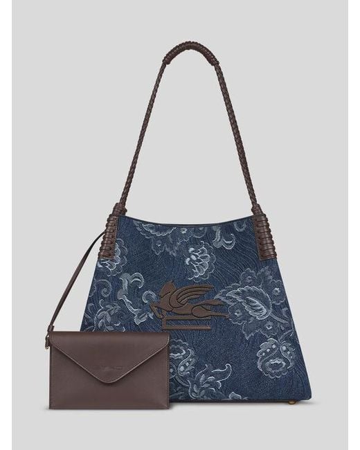 Etro Blue Medium Libra Tote Bag