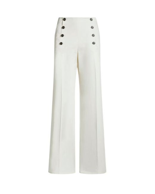 Pantalon Avec Boutons Pegaso, Femme, Taille Etro en coloris White
