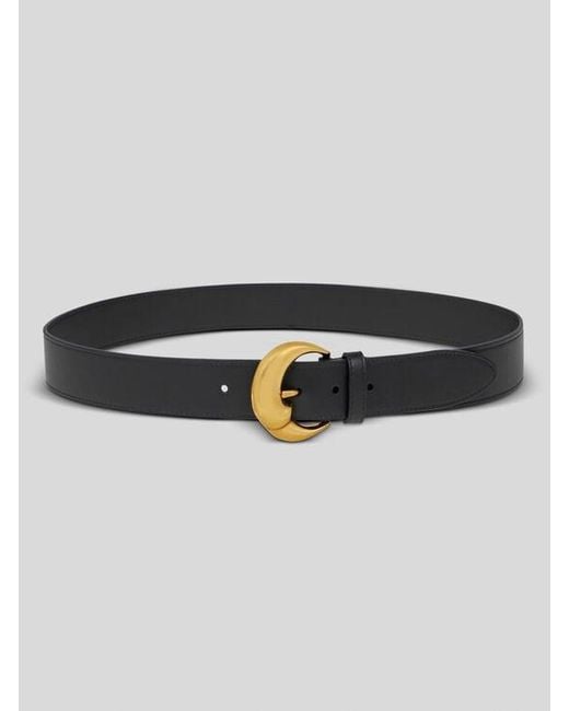 Etro Black Paisley-Buckle Leather Belt