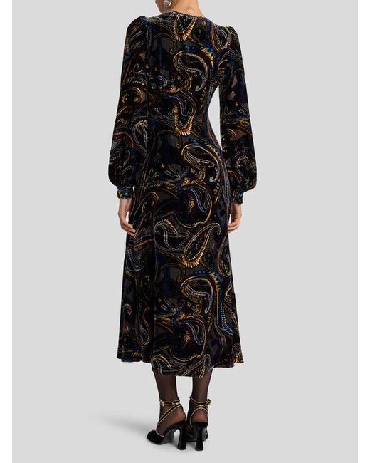 Etro Black Midi Wrap Dress