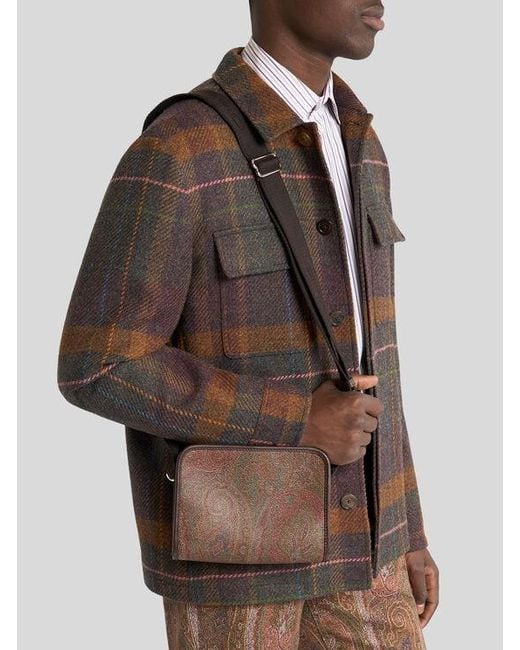 Etro Brown Arnica Camera Case With Shoulder Strap for men