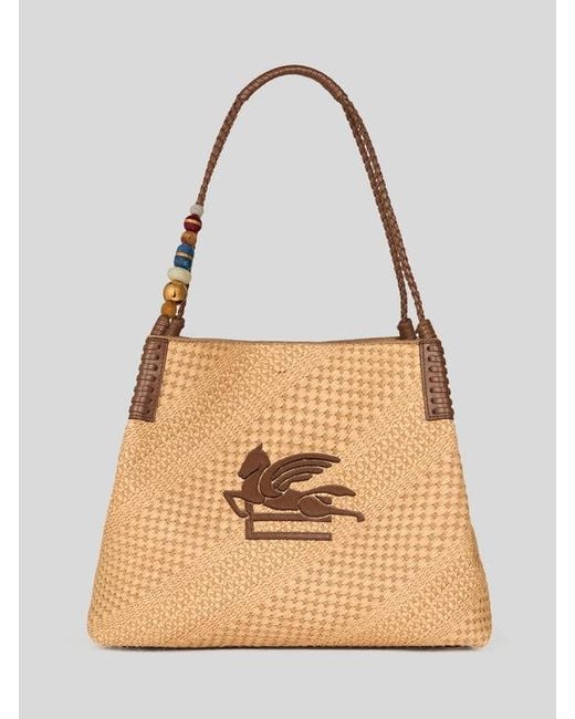 Cabas Libra En Raphia Grand Modèle, Femme Etro en coloris Natural