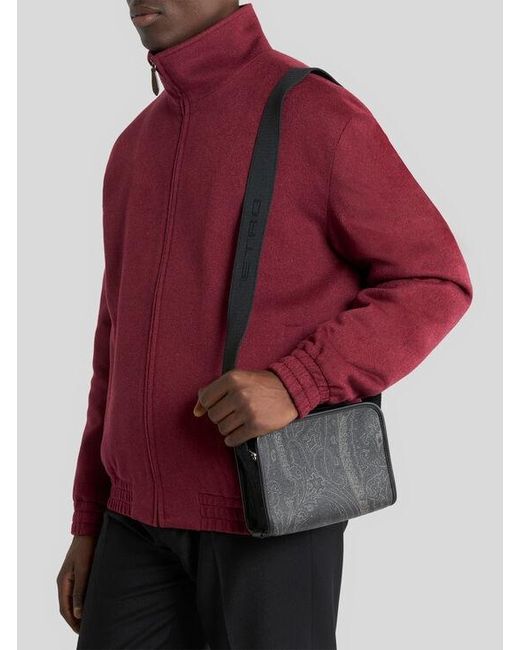 Etro Black Arnica Camera Case With Shoulder Strap for men