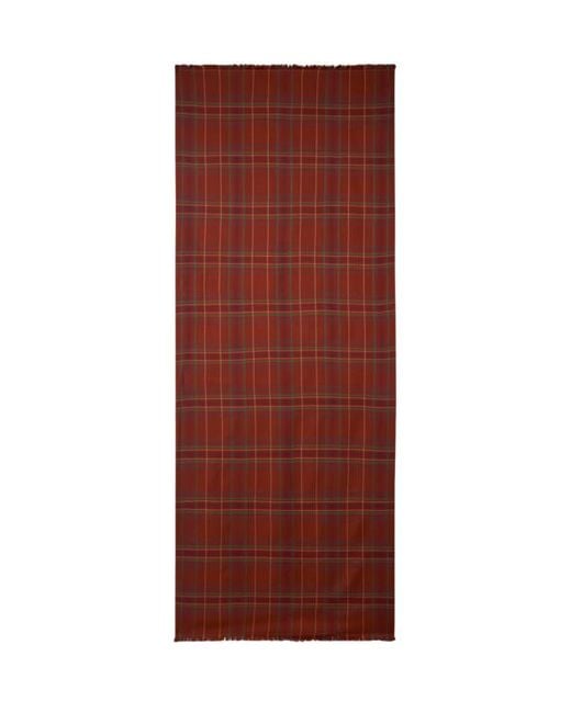 Etro Red Double-Sided Wool And Silk Scarf With Check And Paisley Motifs for men