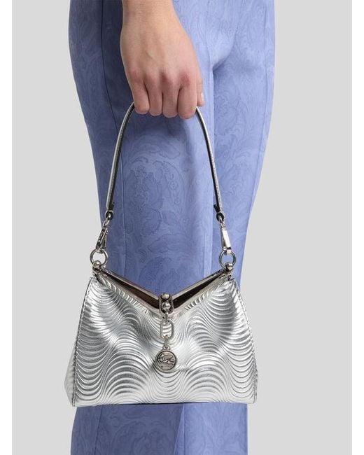 Etro Small Metallic Leather Vela Bag
