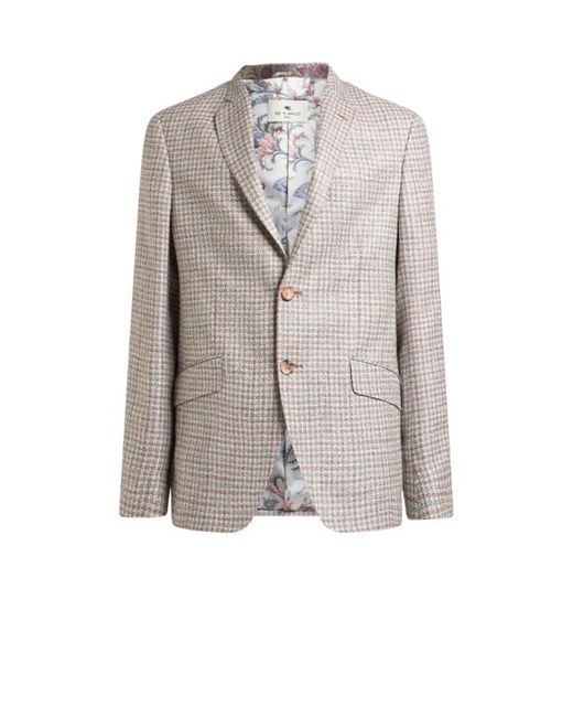 Etro White Single-Breasted Jacket for men