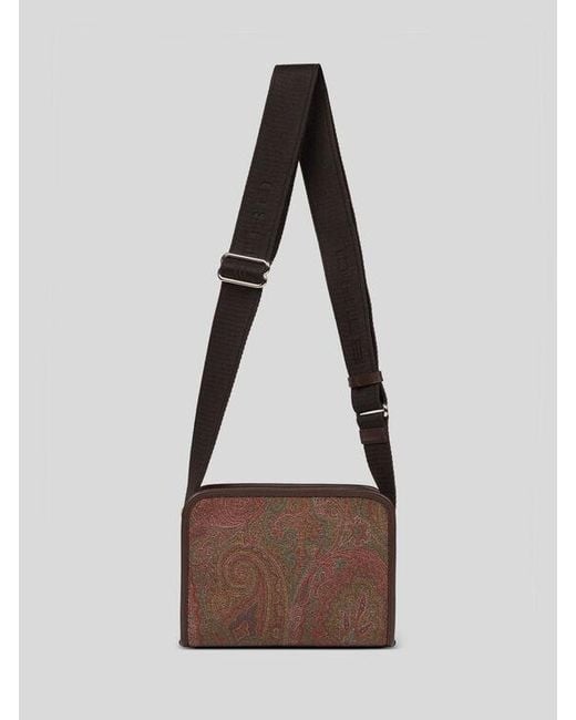 Etro Brown Arnica Camera Case With Shoulder Strap for men