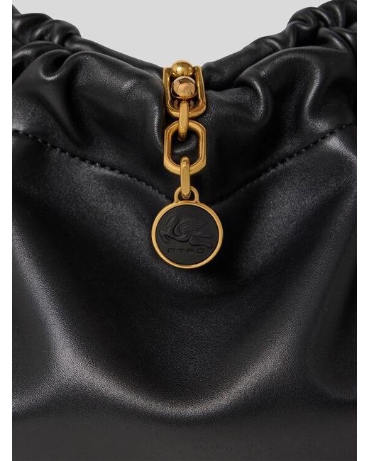 Etro Black Medium Vela Blossom Bag