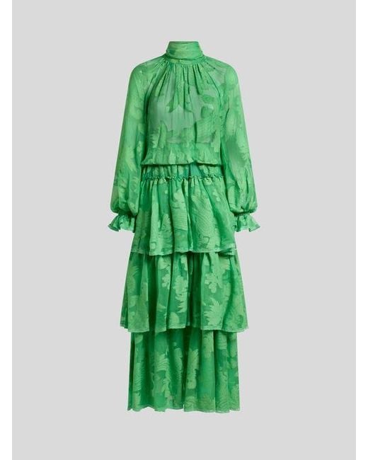 Etro Green Long Dress