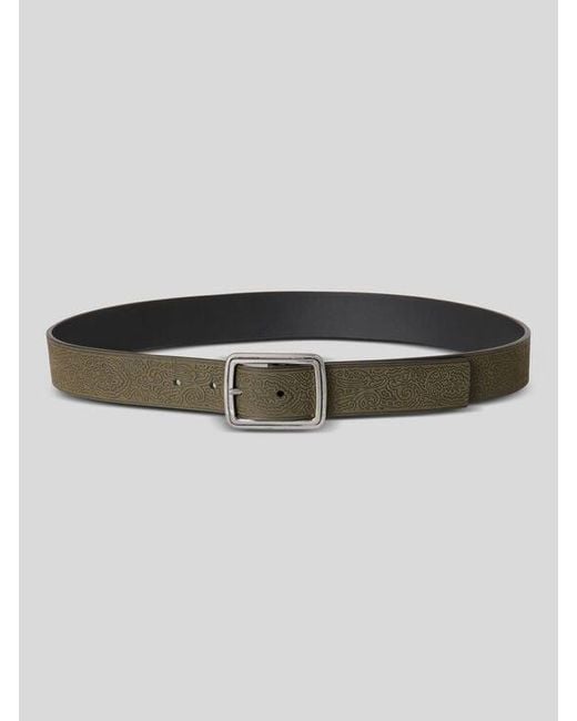 Etro Black Reversible Leather Belt With Engraved Motif for men