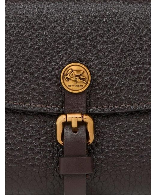 Etro White Hammered Leather Pony Wallet