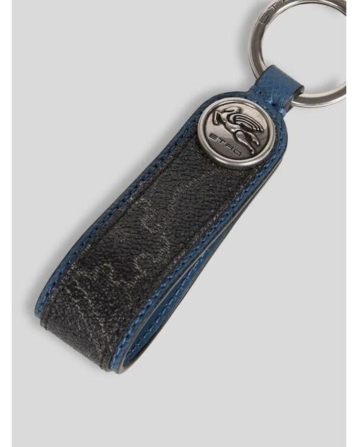 Etro White Arnica Key Ring With Pegaso Coin for men