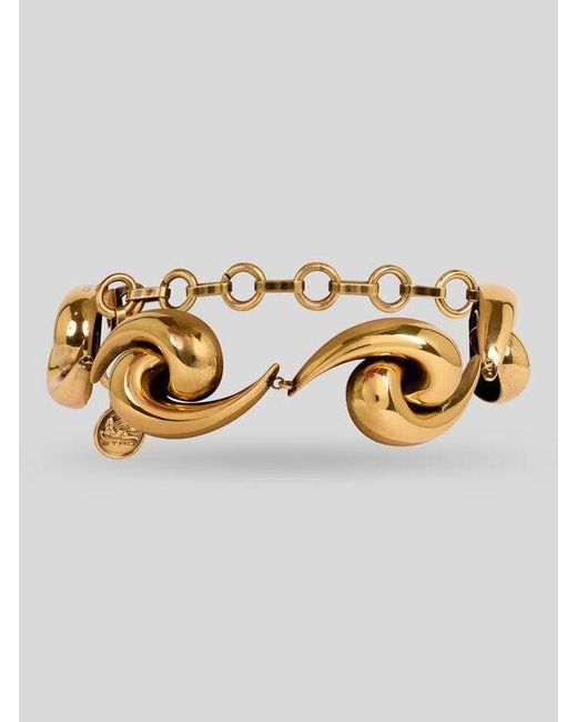 Etro Metallic Paisley Choker Necklace