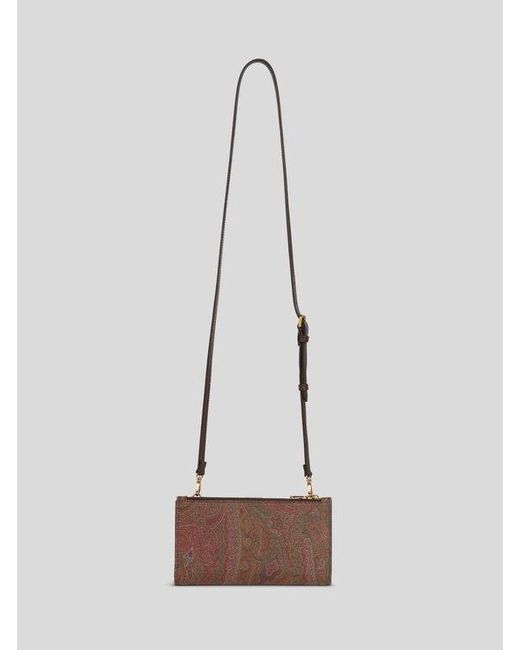 Etro White Essential Arnica Wallet With Shoulder Strap