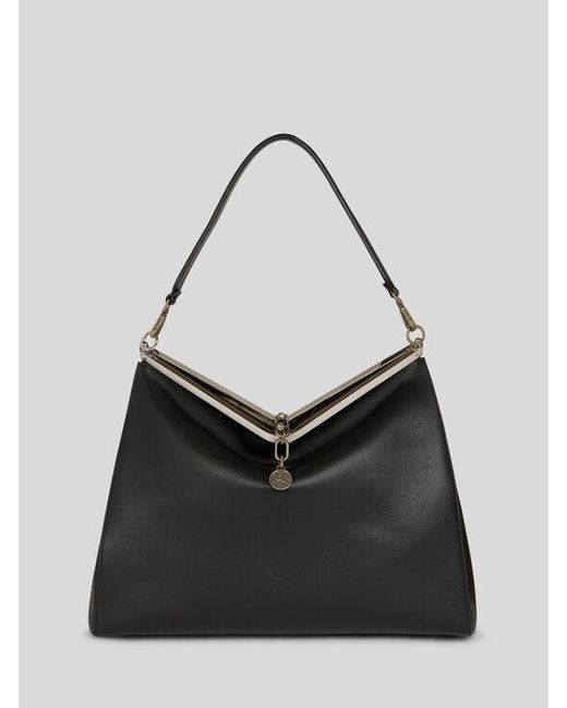 Etro Black Large Leather Vela Bag for men