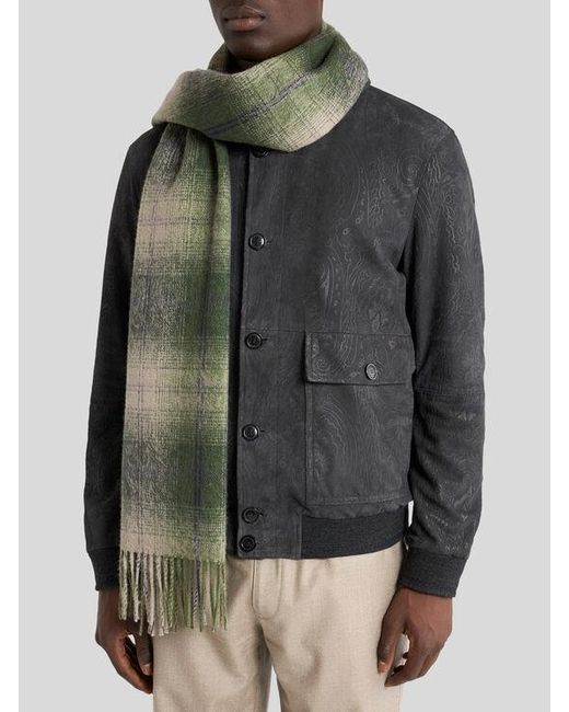 Sciarpa Jacquard di Etro in Green da Uomo