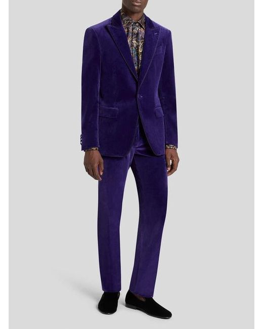 Etro Purple Single-Breasted Blazer With Contrasting Lining for men