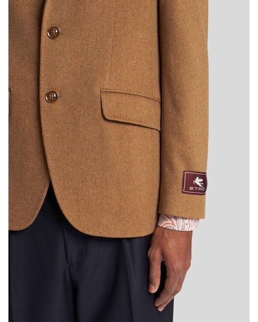 Etro Brown Cashmere Blazer for men