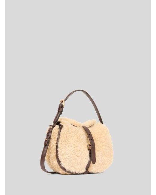 Etro Natural Small Shearling Pony Bag