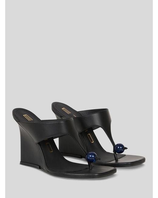 Etro Black Thong Sandals With Wedge