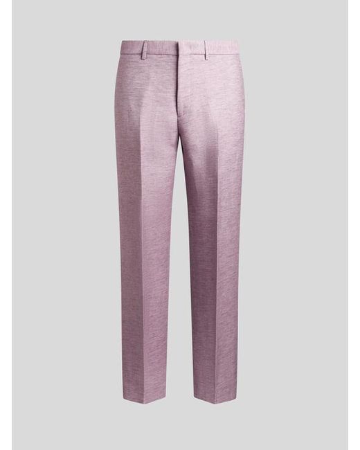 Etro Hose Mit Geradem Bein Aus Geflammtem Stoff, Herren, Größe in Purple für Herren