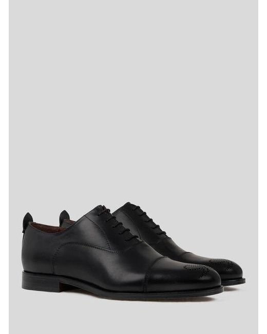Etro Black Leather Oxford Shoes With Paisley Details for men