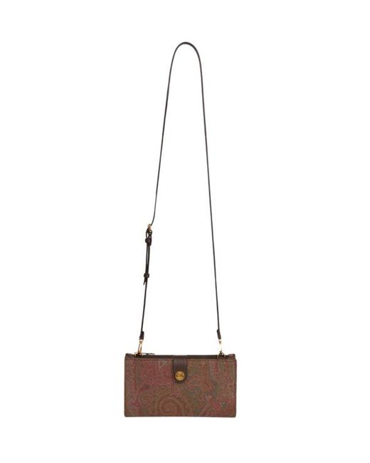Etro White Essential Arnica Wallet With Shoulder Strap