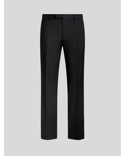 Etro Black Evening Trousers With Side Band Detail for men