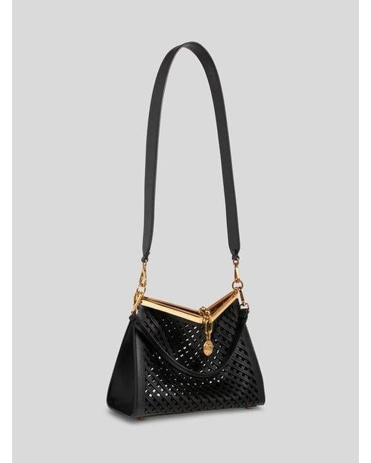 Etro Black Medium Vela Bag With Cut-Outs
