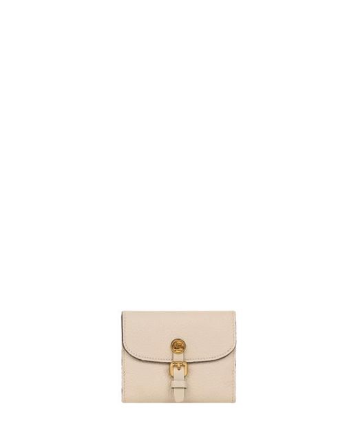 Etro Natural Small Tumbled Leather Pony Wallet