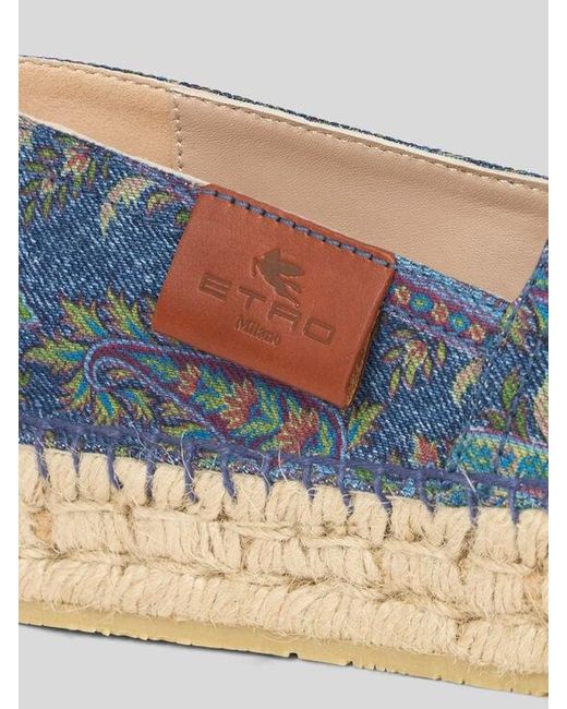 Etro Blue Jacquard Denim Espadrilles