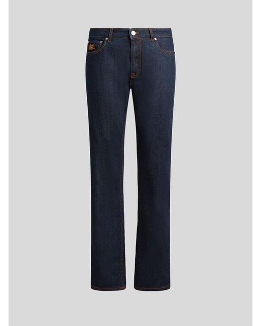 Etro Blue Five-Pocket Jeans for men