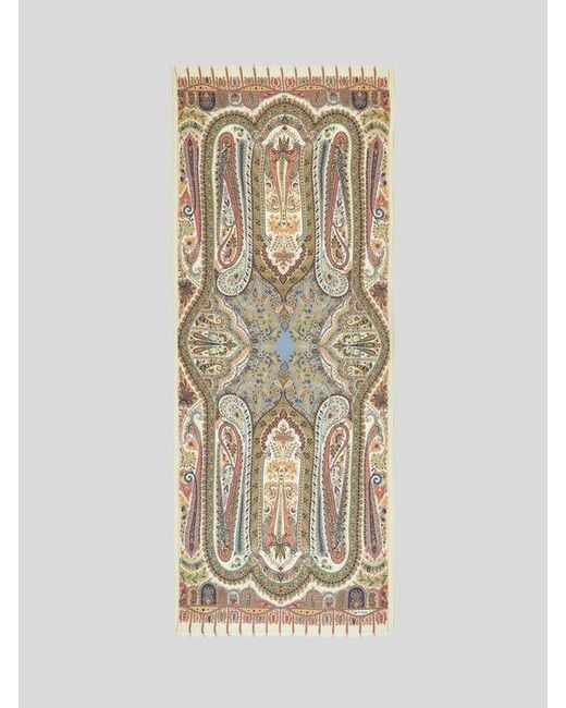 Sciarpa Con Stampa Paisley di Etro in Natural
